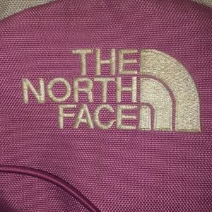 Pink north face backpack